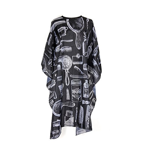 Hairdressing Cape - TOOGOO(R) Pro Salon Barbers Hairstylist Hairdressing Coloring Hair Cutting Gown Cloth Cape(Scissors/bottle And brushes Pattern)