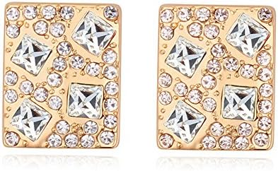 Oudora Square Shaped Style Made with Swarovski Crystal Fashion Women Jewelry Earrings