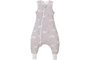 Nivolltha Super Soft Winter Baby Sleeping Bag with Feet 2.5 TOG, 100% Cotton Warm Toddler Sleep Sack with Feet, Bear, Size M