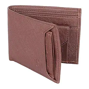 Samtroh Bi-Fold Brown Artificial Leather Hand Crafted Wallet for Men and Boys