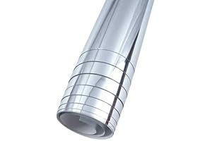 EpheyFIF Feuilles de miroir flexibles 60 x 200 cm - Grand miroir autocollant - Carreaux de miroir en acrylique sans verre - Décoration murale pour salon et salle de bain - 1 rouleau