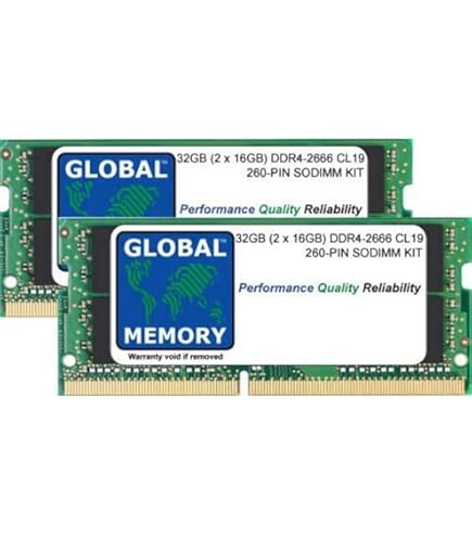 32GB (2 x 16GB) DDR4 2400MHz PC4-19200 260-PIN SODIMM MEMORY RAM