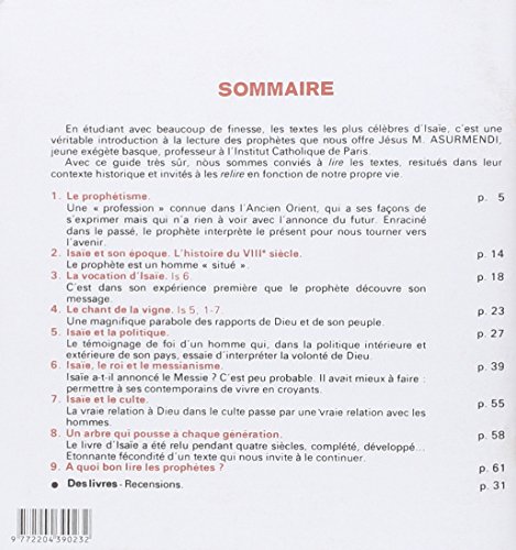 Livres Couvertures de Cahiers evangile n  23 : isaie 1-39