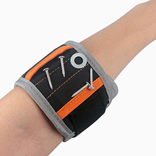 SOBROVO Leistungsstarke magnetische Armband mit 5 leistungsstark für die Befestigung Schrauben, Nägel, Schere und kleine Werkzeuge - 8
