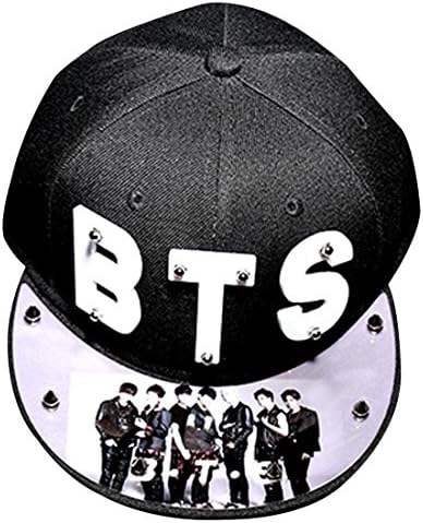 Partiss Unisex Adjustable Kpop BTS Hip Hop Cap (3 Caps),One Size,Grey &amp; Black