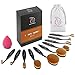 Oval Make Up Brushes , Start Makers 10 Piece Oval Brush Set with Beauty Blender - Soft Synthetic Makeup Brushes Kit, Perfect for Powder Cream Foundation Mineral