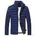 Produktbild Herbst Winter Herren, DoraMe Männer Baumwolljacke Stehkragen Dicker Mantel Feste Farbe Taschenjacke Lässige Outwear (Blau, XL)