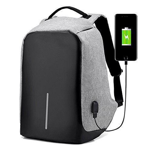 Preisvergleich Produktbild ZUNIYAMAMA Unisex Wasserdicht Klug Diebstahlschutz Versteckter Reißverschluss & Versteckter Schulterreißverschluss Latop Reise Schule Rucksack mit USB Port