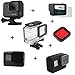 Produktbild kingwon 6 in 1 Zubehör Kit für GoPro Hero 5 Kamera Schutz Transparent Wasserdicht Tauchen Gehäuse + Hard Frame Case + Soft Silikon Cover + Lens Cap + Tempered Glass Screen + Tauchen Filter für Gopro Sport Kamera