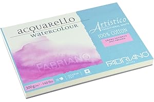 HONSELL Fabriano Blocco acquerello, carta, bianco tradizionale, 5 x 7