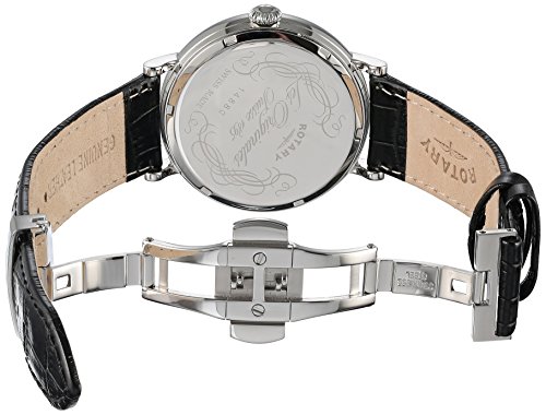 Rotary Men's Quartz Watch with Blue Dial Analogue Display and Black Leather Strap GS90085/05