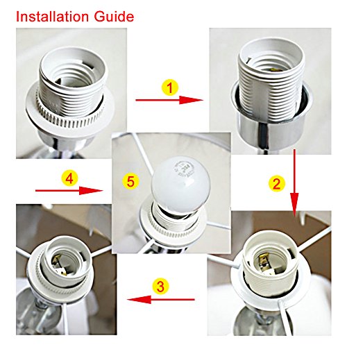 Eastlion Creative Jacquard und Perle 30cm Retro Palace Anhänger Handgefertigte Anhänger UNO Lampenschirm für Tischleuchten, Stehleuchten, Wandleuchten, weiß 20x30x22cm - 5