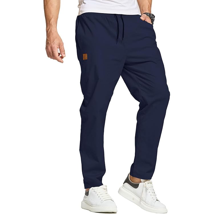 ZOXOZ Cargobroek voor heren, chino, vrijetijdsbroek, joggingbroek, katoen, elastische taille, met zakken, zwart, S