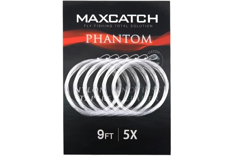 Maxcatch Fly Fishing Tapered Leader Line -Pre-Tied Loop 6 Pack 7.5ft/9ft/12ft/15ft (0X-7X)