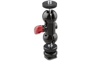 CAMVATE 1/4"-20 360° di rotazione multifunzionale a doppia testa a sfera Hot Shoe Mount