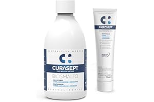 GENERICO Kit Biosmalto Protezione Carie Curasept | Dentifricio 75ml + Collutorio 300ml | Remineralizzazione Smalto, Prevenzione Abrasione ed Erosione