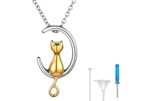 Richsteel Collier Crémation Urne Cendres Prénom Personnalisé Pendentif Arbre de Vie en Acier INOX 18+2"(46+5cm) Chaîne + Kit de Remplissage Bijoux pour Homme Femme