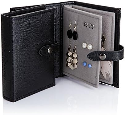 Little Little Book Of Earrings Storage - Small Mock Crocodile Black