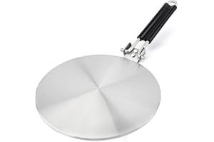 RAINBEAN Induction Plate Adapter, 7.5Inch / 20cm Heat Diffuser Simmer Ring Plate with Foldable Handle,Metal Induction Converter Cookware Suitable for All Hob Types