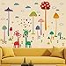 Produktbild HSNZZPP Wandaufkleber Aufkleber Kreative Wohnwand Wohnzimmer Kinder Kindergarten Sofa TV Dekoration Niedlichen Cartoon Tier Waldpilz