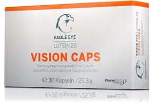 Eagle Eye Augen-Vitamine – mit 20mg Qualitätsrohstoff FloraGlo Lutein und Zeaxanthin - 30 Kapseln mit Coenzym Q10, Zink, B2, B6, B12, Folsäure, E, Selen für die Sehkraft und die Augengesundheit