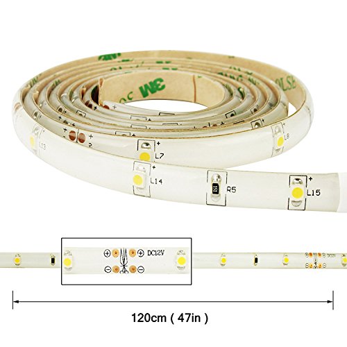 LiZhi Bewegung aktiviert Bett Licht,1.2M Flexible LED Streifenlicht Auto Ein/Aus Bewegungsmelder Nachttischlampe,LED-Lichtleiste - 4