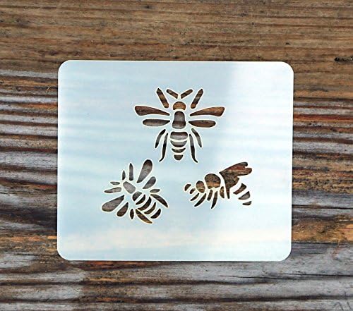 Bees Hornets Crafting Card Making Face Painting Stencil 7cm x 6cm 190micron Washable Reusable Mylar