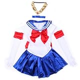 Sexy 5tlg Cosplay Sailor Venus Kostuem Schulmaedchen-Matrose Uniform Cosplay -