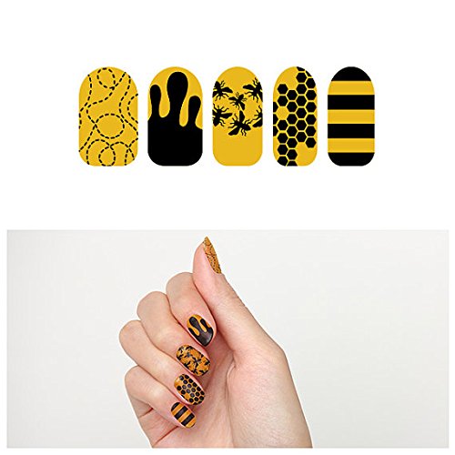 Tattify Bumble Bee Nail Wraps - Buzz Buzz (Set of 22)