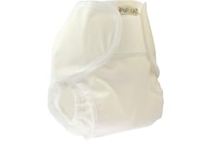 TRANHUY Popolini - Mutandina copri pannolino "Popwrap" per pannolini lavabili, taglia XS, colore: Bianco