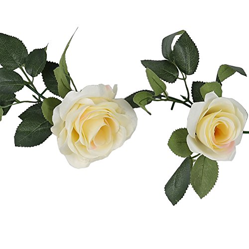 Houda Vintage Künstliche Fake Seide Blumen Girlande Aufhängen pflanzenblättern Home Garten Wand Hochzeit Decor 1 PCS champagnerfarben - 4