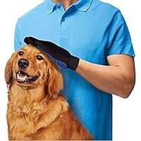 QQPOW Haustier Bürste Handschuh Fellpflege Handschuh Haarentferner Badebürste Dusche Kamm für Massage Shedding für Hund Katze Haustier Grooming Handschuh Haustier Pflegenbürste