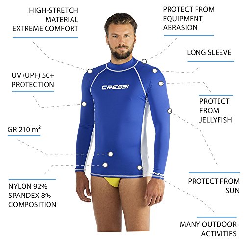 Cressi Herren Rash Guard UV Sun Protection (UPF) 50, Ärmel Lange - 2