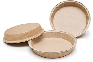 Ecopack, Set di vassoi di carta biodegradabili usa e getta, stampi rotondi per quiche e focaccia, prodotti in Italia, antiaderenti, resistenti fino a 220 °C, dimensioni 20 x 3,4 cm, 25 pezzi