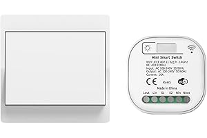HYHIOTS RF433 Funkschalter Licht Set, Funk Lichtschalter Batterielose APP und Sprachsteuerung, Funk-Sender-Sicherheitsschalter und Empfänger-Controller, Kompatibel mit Alexa Google Home, Smart Life