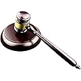 hothuimin Wood Gavel and Round Block Set Handcrafted Wood Hammer with Block for Lawyer Judge,Auction Sale#15-PMC