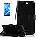 Produktbild Huawei nova(2016)Ledertasche mit Panzerglas,Original Flip Bookstyle Cover Wasserdicht Shockproof Anti Slip Protection Multifunktions Leather Case Wallet Hülle,Schmetterling Print Muster Pattern Wallet Case mit Intern Karte Schlitz,Anti-Sturz Stoßfest Stoßdämpfend Wallet Tasche,Magnetic Closure Schutzhülle mit Standfunktion Handy Gürtel für Huawei nova(2016) 5.0Zoll-[schwarz]+Panzerglas Folie/Schutzfolie/Displayschutzfolie