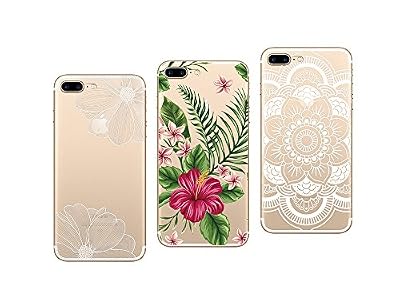 NOVAGO Compatible avec iPhone 6, iPhone 6S Pack de 3 Coques Gel Souple Incassable résistant Antichoc Impression Motif Fantaisie Durable(Multicolore #3)
