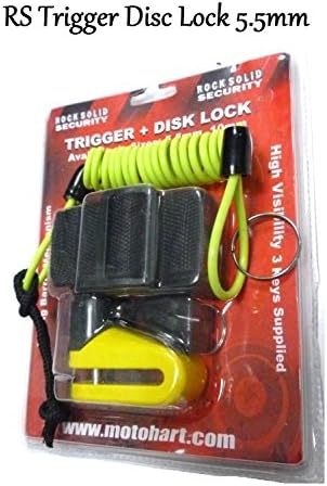 MOTORBIKE RS TRIGGER DISC LOCK 5.5mm Motorcycle Scooter AntiTheft Security Disk Lock + DLR Cable & Grid Balaclava