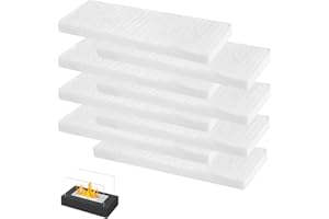 EUPDD 8 Pezzi Spugna Ceramica Camino: 30 * 10 * 1.2cm, Lana di Ceramica per Bioetanolo, Spugna Ceramica Camino Bioetanolo, Stufa Etanolo Interna in Ovatta Ceramica per Interni