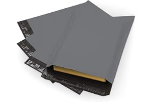 BUBBLEPOST Pack of 100 – 9 x 12 Inch | Grey Mailing Bags | Self Adhesive | Waterproof and Tear-Proof Postal Bags | Small to Large Sized Mixed Grey Plastic Mail Postage Plastic Envelopes