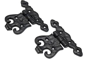Merriway® BH01788 (2 st) dörrgångjärn, 110 mm (4,1/2 tum) svart antik – förpackning med 2 stycken