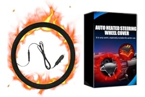 MAIKAIBUZI Car Steering Wheel Heated Cover, Vehicle Hand Warming Steering Wheel Protector, Heats up Quickly, Universal size plush Steering Wheel Protector Covers for Cars, Trucks, Vans, SUVs