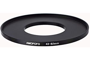 AMOPOFO Adaptador de filtro de anillo de 43 mm a 82 mm para Canon Nikon NEX M4/3 UV,ND, CPL, 43-82 mm adaptador de anillo de metal