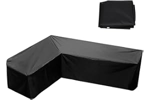 SHUNFAJI Funda para sofá esquinero de jardín impermeable, lona para muebles de terraza en forma de L, funda de sofá de esquina, lona de mobiliario de jardín, tela Oxford 210D (270 x 200 cm)