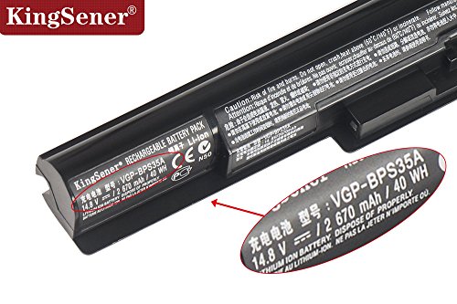 kingsener® 14,8 V 2670 mAh vgp-bps35 a Laptop akku für Sony VAIO Fit 14E 15E Serie SVF1521 A2E SVF15217SC SVF14215SC SVF15218SC BPS35 A - 4