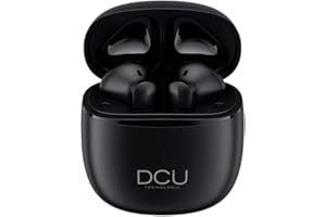 DCU TECNOLOGIC | Auriculares Mini Mate Bluetooth 5.1 | USB Tipo C | con Touch Control | Micrófono Incorporado | Llamadas Manos Libres | A Prueba de Sudor IPX4 | Compatible con Android y iOS | Negro