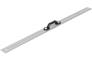 Jazooli Aluminium Metal Ruler & Spirit Level, 1000mm Length with Inch and CM Measurements, Two Spirit Gauges (90 and 180 Degree), Handle - Professional Hand Tools
