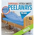 PEELAWAYS Disposable Sheets Mattress Protector – Singles Fitted Cover – Waterproof Bed Pad for Incontinence, Bedwetting, Hospitals (3, Singles)