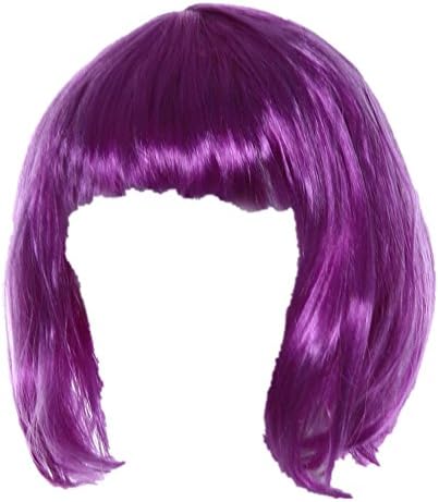 WINWINTOM Masquerade Small Roll Bang Short Straight Wig (purple)